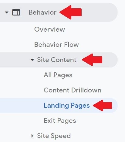 landing page reports